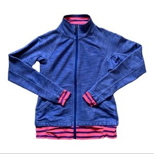The North Face Kirata Full Zip Sweatshirt Blue and Pink Small